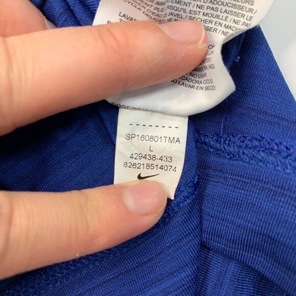 Nike Golf Polo Shirt Men L Large Blue Heather Elite Series Dri Fit Stretch *READ - Picture 9 of 11